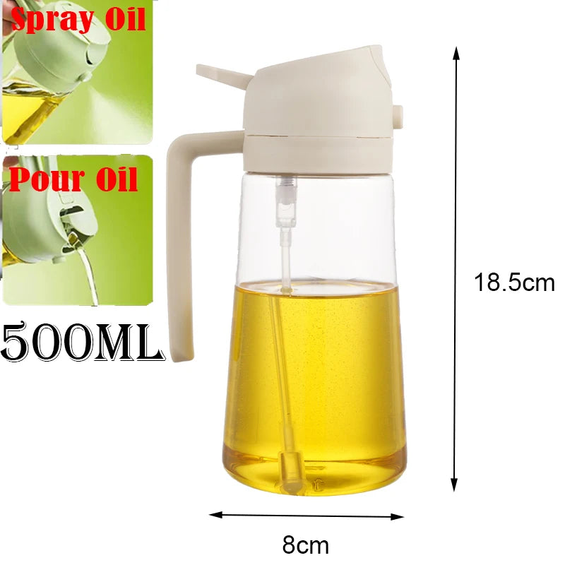 Spray Oil Sprayer Oil Cruet Spray Dual Purpose Kitchen Oils Spray Olive Oil Sprays Bottle Air Fryer Salad  BBQ Kitchen Baking