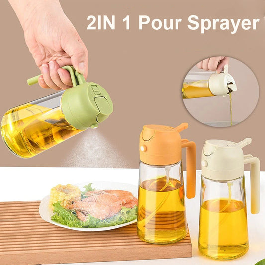 Spray Oil Sprayer Oil Cruet Spray Dual Purpose Kitchen Oils Spray Olive Oil Sprays Bottle Air Fryer Salad  BBQ Kitchen Baking