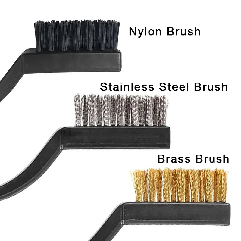 3/15pcs Wire Brush Set Curved Handle Brush Set For Cleaning Welding Slag And Rust Removal Industrial Scrubbing Brush