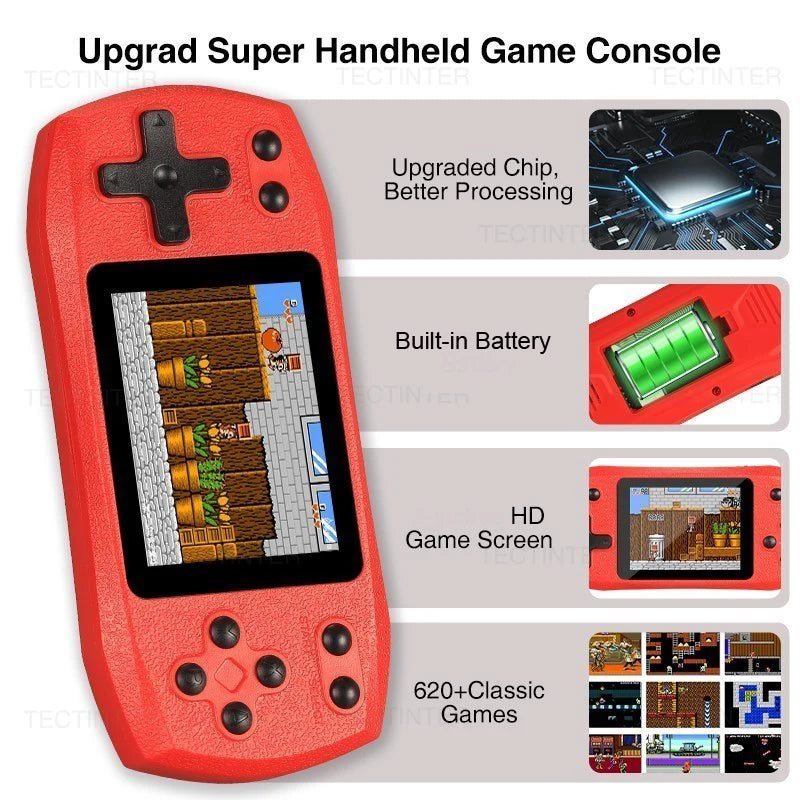 Retro Video Game Console Built in 620 Classic Games Portable Handheld Game Player Rechargeable Console AV Ouput