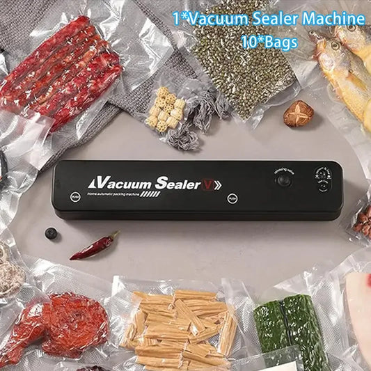 Vacuum Sealer 220V Automatic Packaging Machine Food Vacuum Sealer with 10pcs Free Vacuum Bags Household Vacuum Food Sealing