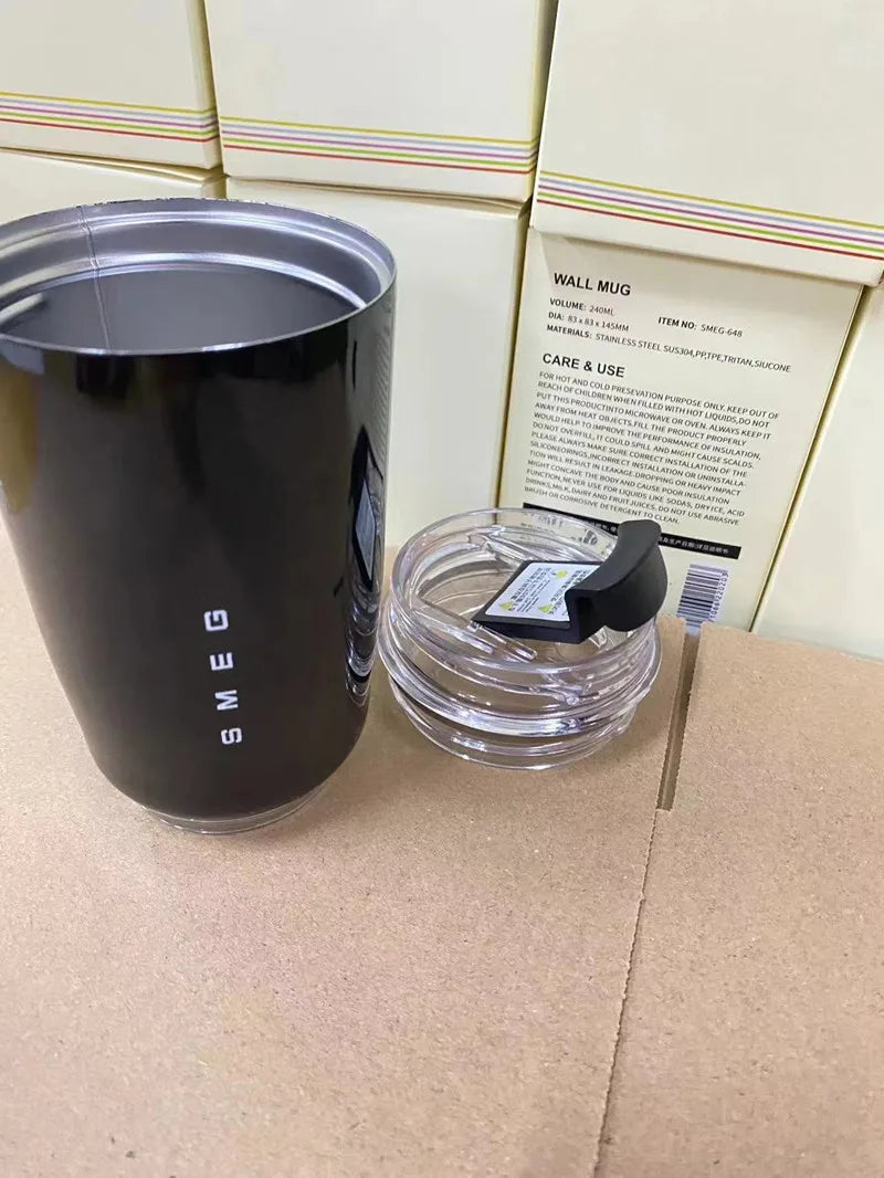 SMEG 240ML Beverage Cup Travel Portable Car Drinking Cup Stainless Steel Vacuum Leak proof 240ML Coffee Thermos