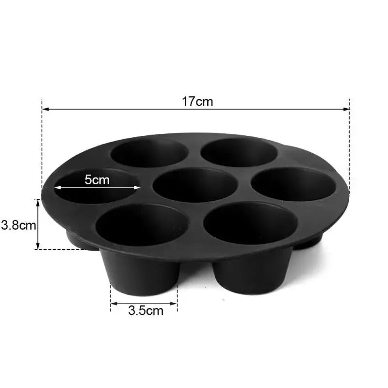 Silicone 7 Holes Cake Mold Home Party Baking Utensils Diy Cylindrical Mold Air Fryer Accessories Baking Tools Cake Molds