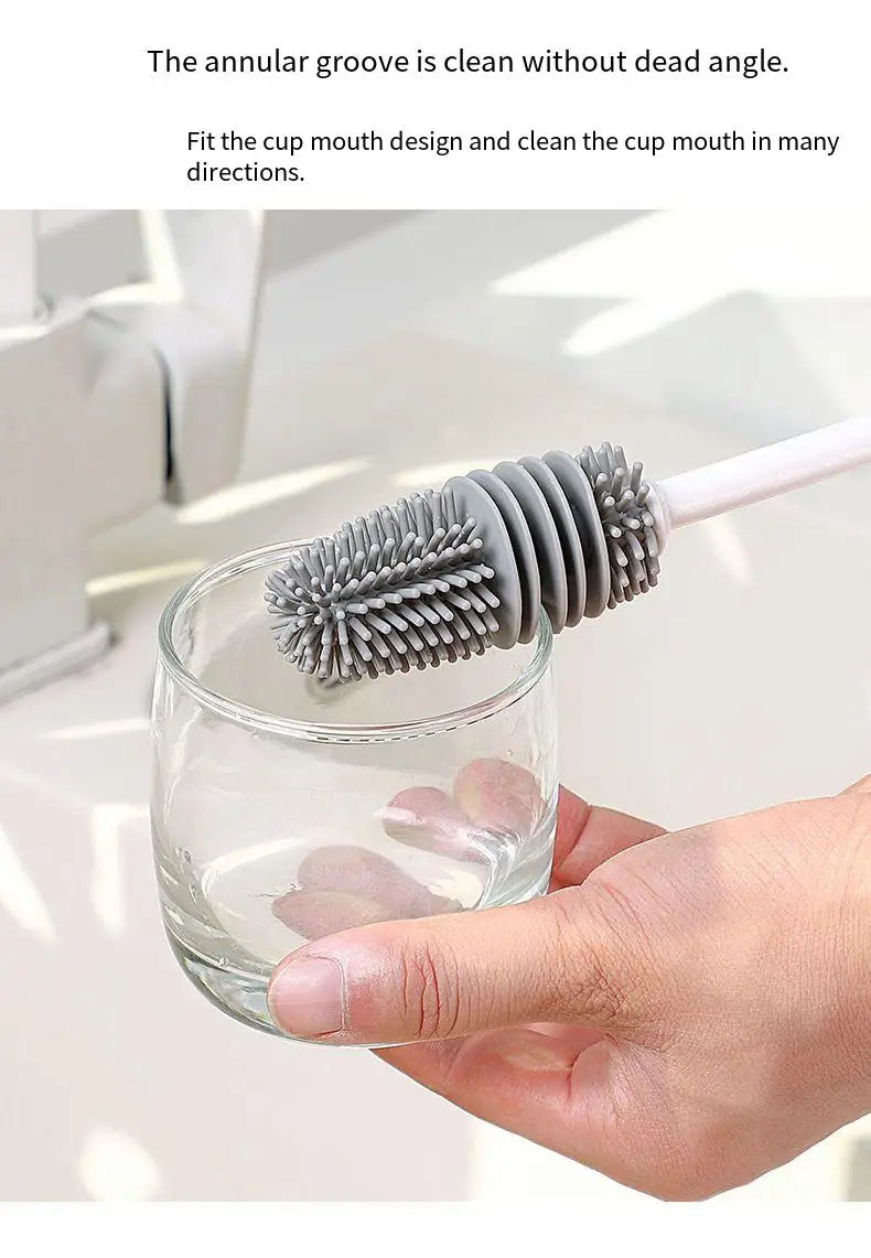 1/ 2PCS Silicone Cup Brush Glass Cleaner Kitchen Clean Tool Long Handle Drink Wineglass Bottle Glass Cup Clean Brush Plastic cup