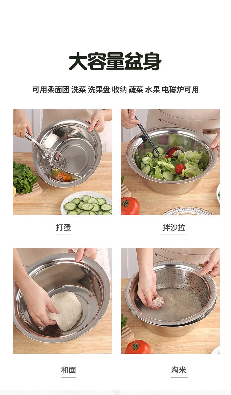 2/3Pcs Multi Function Slicer, Fruit and Vegetable Cutter Shredding Stainless Steel Sink Drainer Basket for Kitchen Grater Bowl