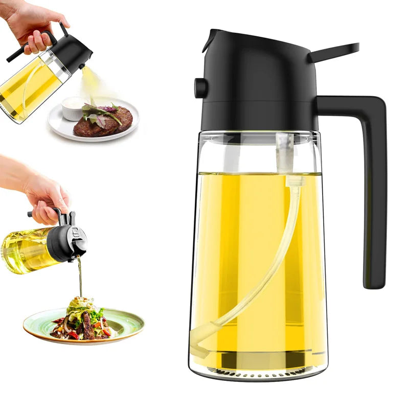 Spray Oil Sprayer Oil Cruet Spray Dual Purpose Kitchen Oils Spray Olive Oil Sprays Bottle Air Fryer Salad  BBQ Kitchen Baking