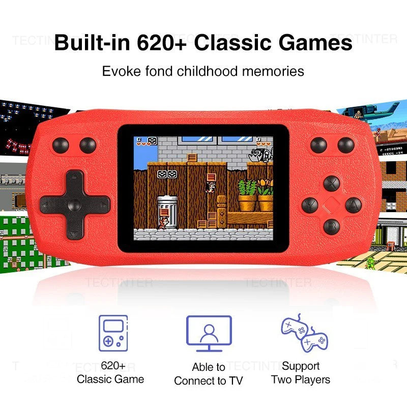 Retro Video Game Console Built in 620 Classic Games Portable Handheld Game Player Rechargeable Console AV Ouput