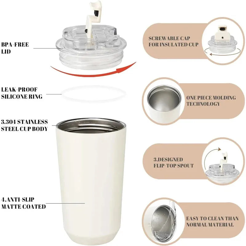 SMEG 240ML Beverage Cup Travel Portable Car Drinking Cup Stainless Steel Vacuum Leak proof 240ML Coffee Thermos