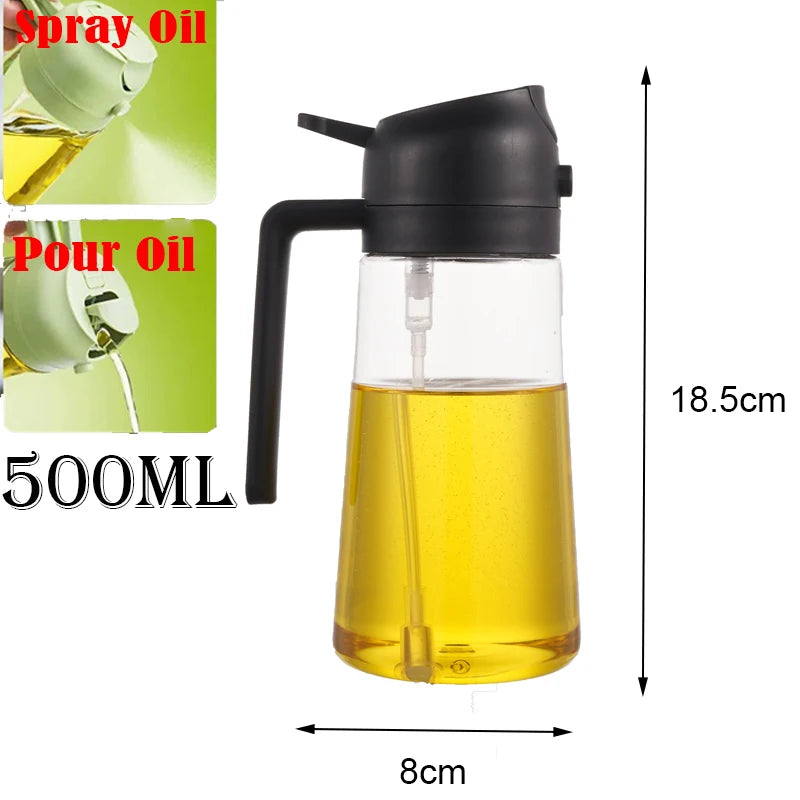 Spray Oil Sprayer Oil Cruet Spray Dual Purpose Kitchen Oils Spray Olive Oil Sprays Bottle Air Fryer Salad  BBQ Kitchen Baking