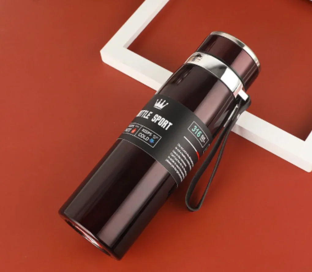 1000ml Thermal Water Bottle Thermos Vacuum Flask Double Stainless Steel Coffee Tea Insulated Cup Leakage-proof for Office