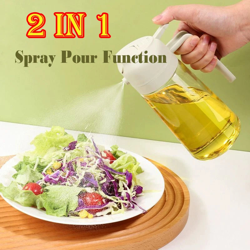 Spray Oil Sprayer Oil Cruet Spray Dual Purpose Kitchen Oils Spray Olive Oil Sprays Bottle Air Fryer Salad  BBQ Kitchen Baking