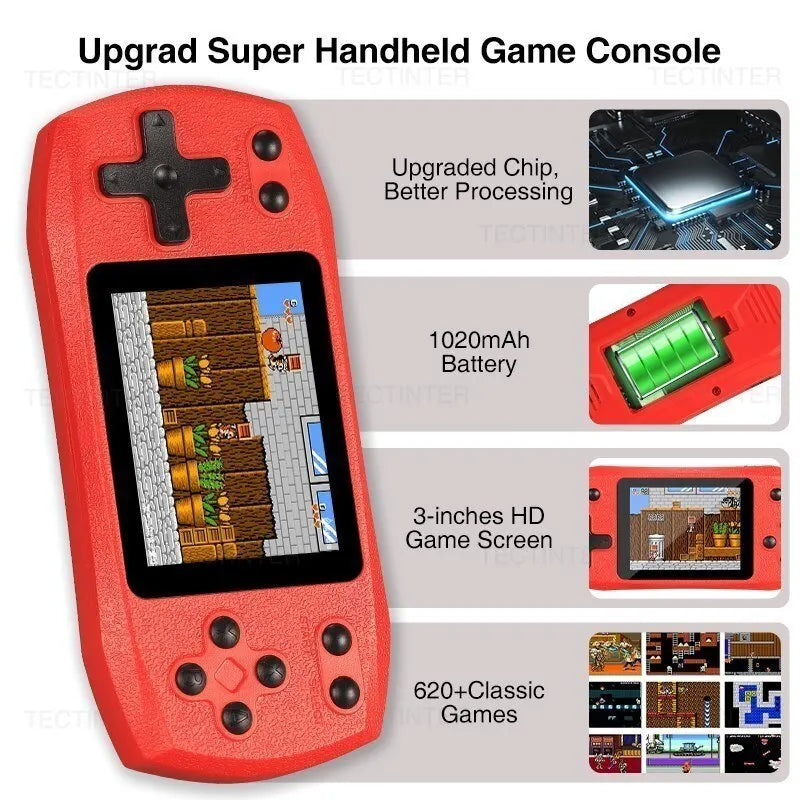 Retro Video Game Console Built in 620 Classic Games Portable Handheld Game Player Rechargeable Console AV Ouput