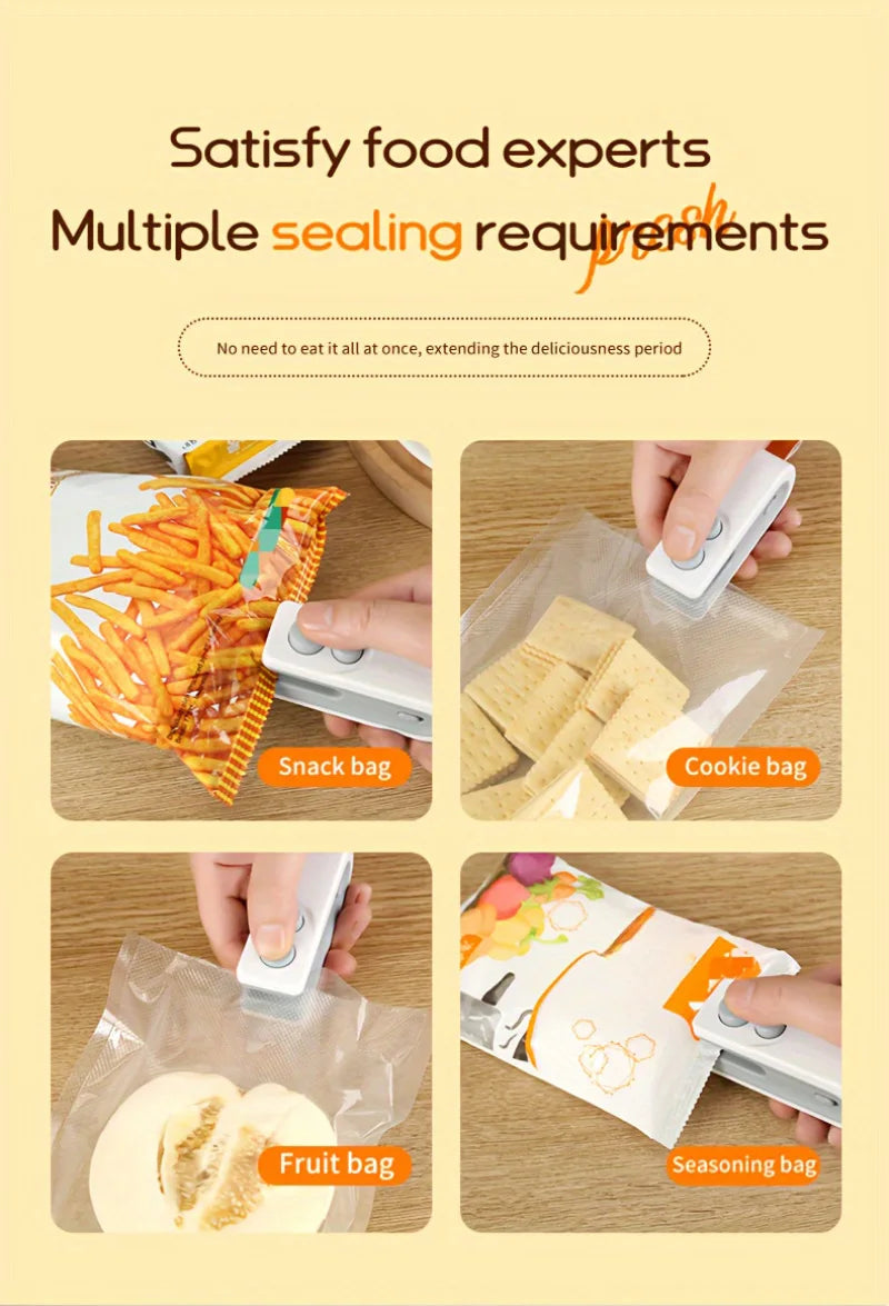 Xiaomi Food Bag Sealer Hand Press Preservation Bags Sealer Multifunctional Vacuum Seal Clamps Moisture-proof Home Camping Travel